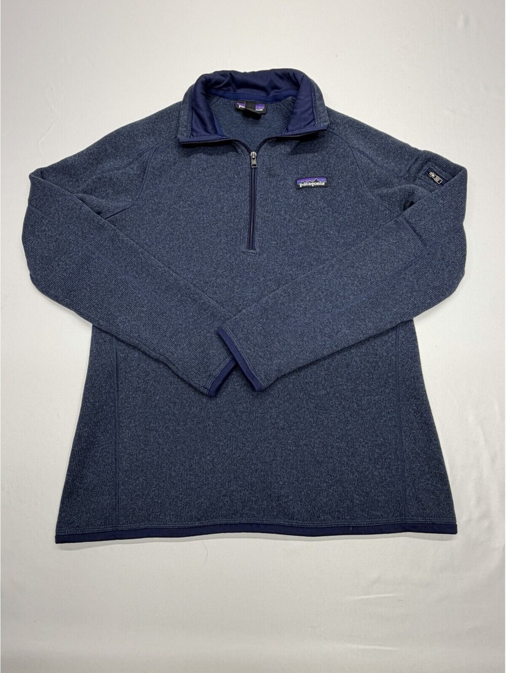 Patagonia Sweater Women’s Medium Woolly Blue Better Sweater 1/4 Zip Fleece 25617